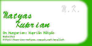 matyas kuprian business card