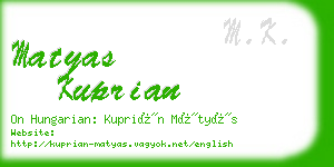 matyas kuprian business card